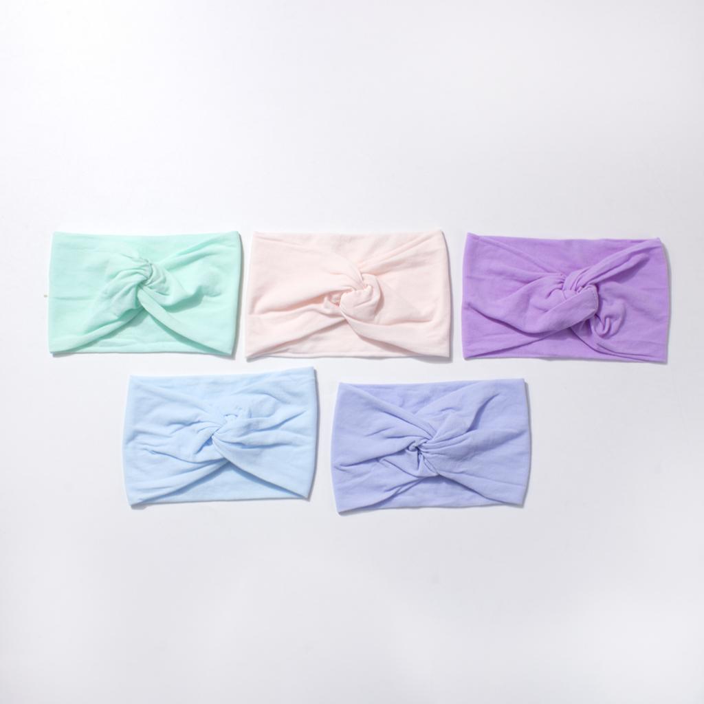 European and American Children's Hair Band Hair Accessories Baby Solid Color Nylon Cross Knotted Girl's Hair Ring Headband