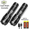 T6 LED El Feneri Süper Parlak Taşınabilir Torch USB Şarj Edilebilir Zoom Mini Güç Torch El Feneri Açık Kamp Taktik