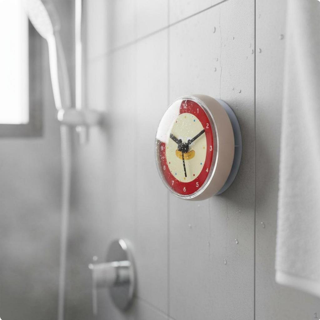 Cute Duck Clock Cartoon Design Waterproof Washroom FogResistant Home Decor for Kids, Bedroom