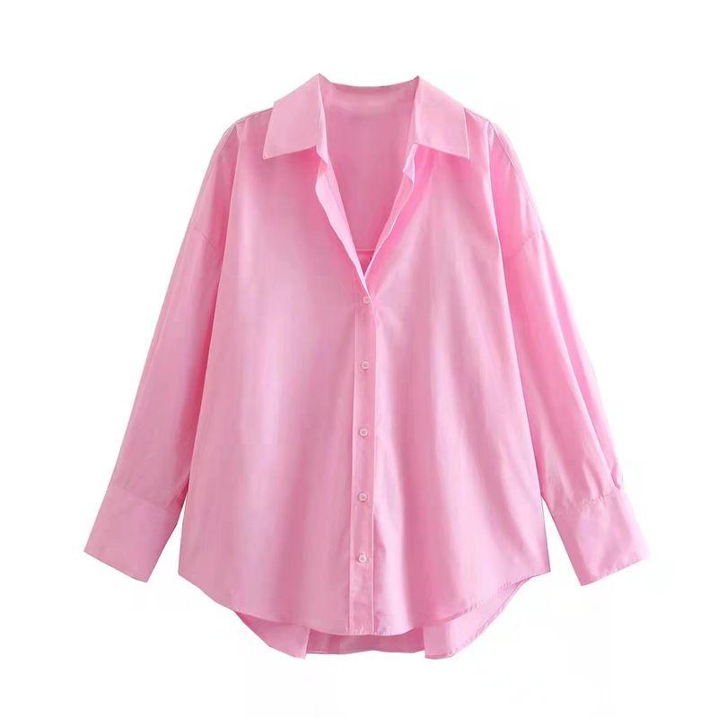 Fashion Spring Basic Style Long Sleeves Shirt Poplin