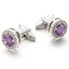 Neue französische Hemdmanschettenknöpfe, Amethyst-Ärmel, Diamant-Manschetten, Knöpfe Manschettenknopf 715