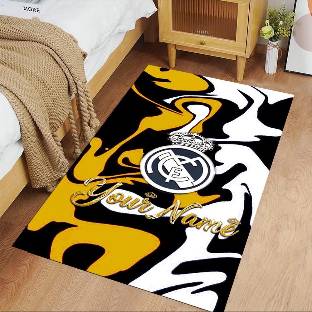 Real Madrid Club Customize Your Name Carpet Design for Dining Room Bedrooms Hallway Decorate Room Anti-slip Rug Office Home Decor
