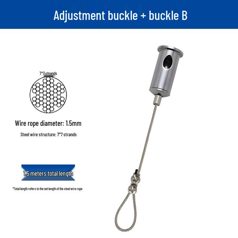 Adjustable Safety Hanging Kit: Rope, Buckle & Acrylic Board Line