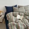Extremely Home~ Simple Wind Striped Bed, Washed Cotton Sheet Quilt Cover Sheet Dormitory
