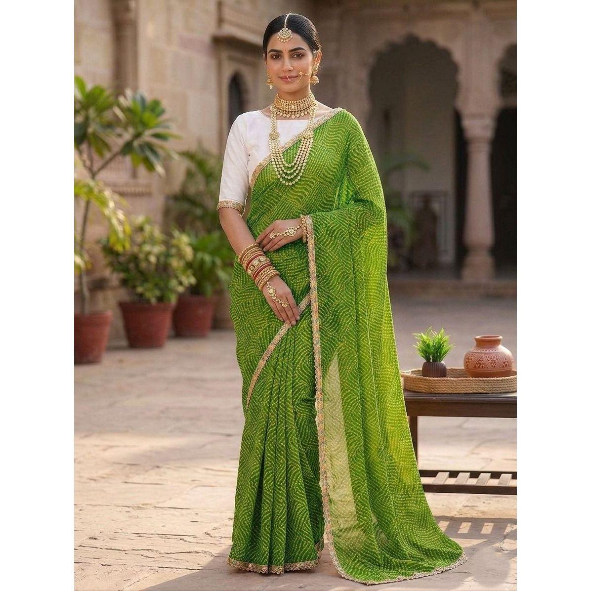 Premium Bandhani Style Georgette Saree
