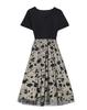 2026 Summer Plus Size Women's Mesh Embroidered Short-Sleeved Slimming Dress