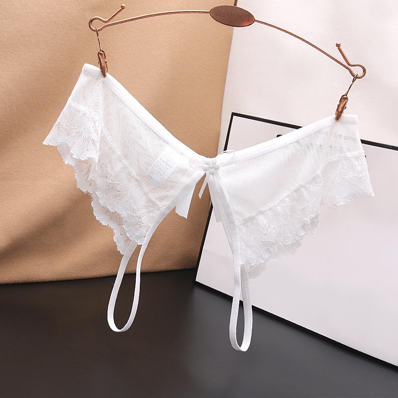Sexy Open Crotch Lace Thong: Low Waist, Seamless, Transparent Plus Size Women's Panties