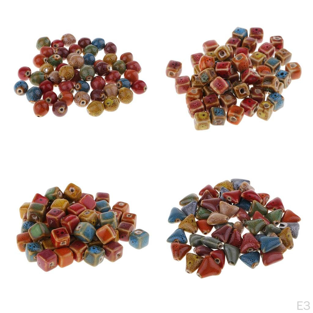 50 /Triangle Ceramic Porcelain Loose Beads DIY Bracelet Jewelry Material