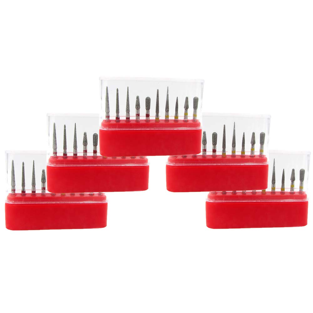 

50pcs Carborundum Bur Diamond Burs Set, High Speed Drill Bits Red