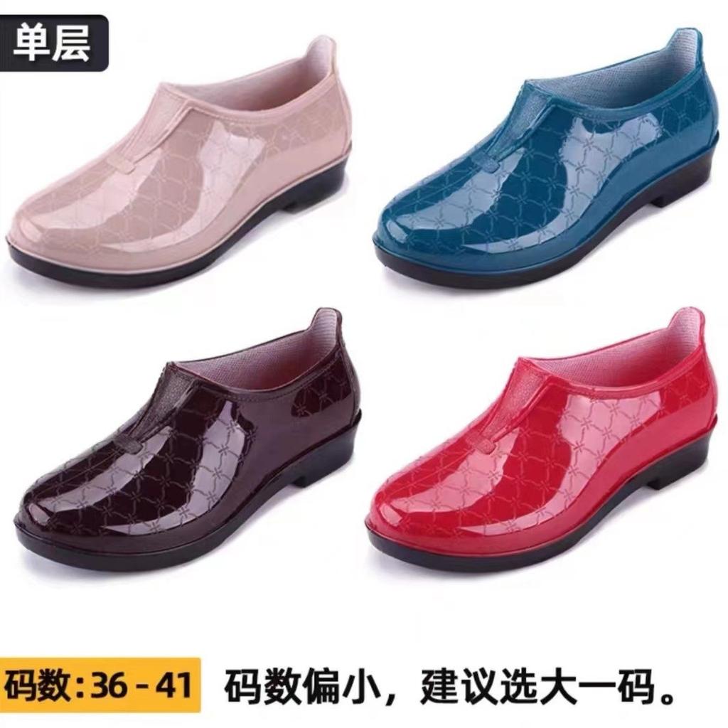Rain Shoes Low-top Women's Water Shoes Women's Rain Boots Short Tube Fashion Wear Waterproof and Non-slip Rubber Shoes