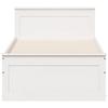 Solid Wood Bed Without Mattress with Headboard White 75 X 190 Cm