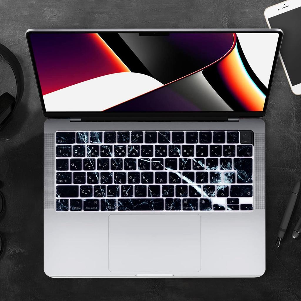 Newseego Keyboard Cover for MacBook Air Pro 14 Pro 16 Compatible Japanese JIS Silicone Compatible Models Keyboard Protective Waterproof and Dustproof