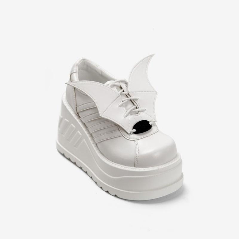 Fashion Cyberpunk Leather Shoes Increase Platform Shoes Female Dark Gothic Big Head Shoes Personality