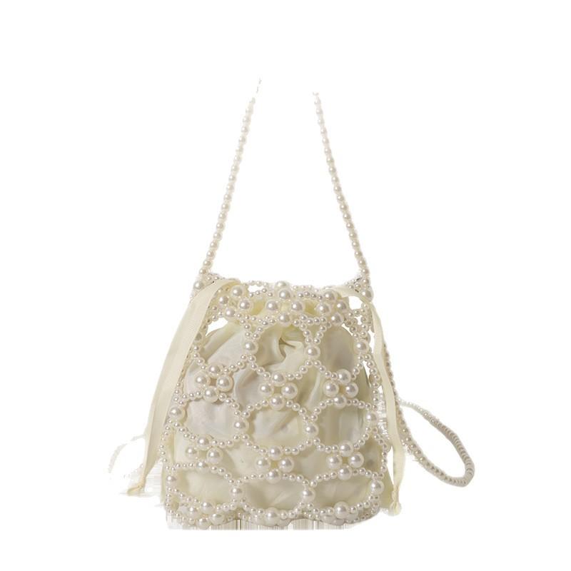 Fashion metal bead hand bag women's 2026 summer new temperament versatile shoulder bag crossbody bucket bag