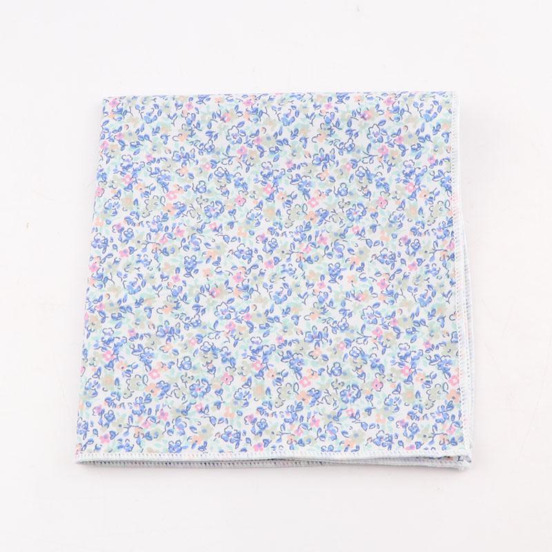 25cm Vintage Floral Cartoon Printed Handkerchief Cotton Women Men Wedding Suits Pocket Square Adult Gift Accessory High Quality