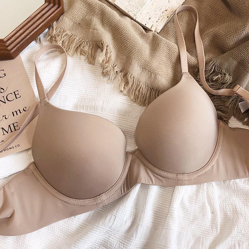 Sujetador Push-Up Sin Costuras Estilo Sudeste Asiático - Para Mujer, Copa Fina, Con Aros Cómodo, Diseño Suave de Una Sola Pieza