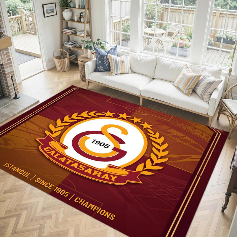 Galatasaray FC Design Crystal Velvet Carpet Cozy Non?Slip Printed Rug For Bedroom Living Room Entrance