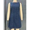 Denim dress magic spinning autumn three color long zipper European and American JEANS autumn solid color thin