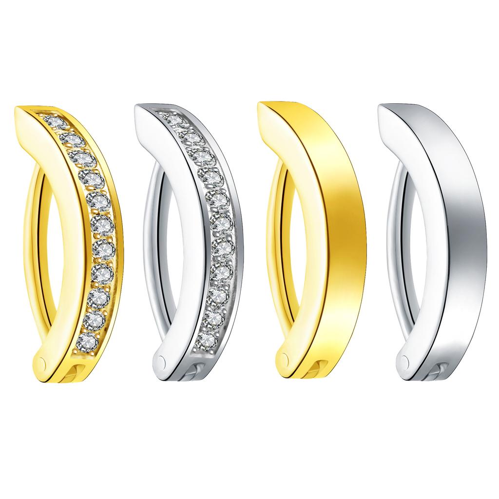 14G G23 Titan Clicker Bauchnabelring, 10/12mm Umgekehrt gebogener Hoop Bauchnabel Barbell Body Piercing Schmuck