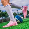 Men's High Top Football Boots Rubber Soft Sole Short Spikes Artificial Turf Leather Youth Children's Football Boots
