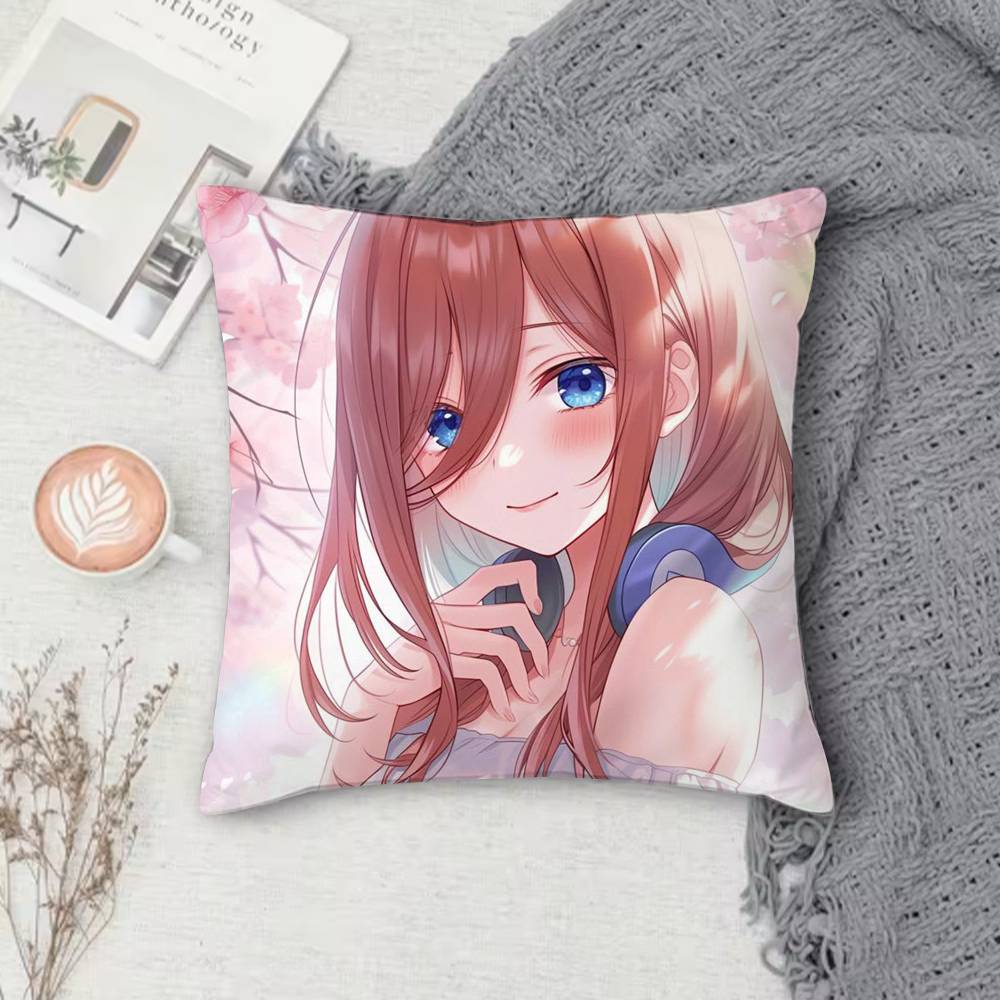 T-The Quintessential Quintuplets Double-Sided Printed Square Pillow Cover Decorative Cushion Cover For Sofa Bedroom Bedside