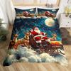 Cartoon Santa Claus Down Comforter Set Bedding Set 3-piece Duvet Cover Set