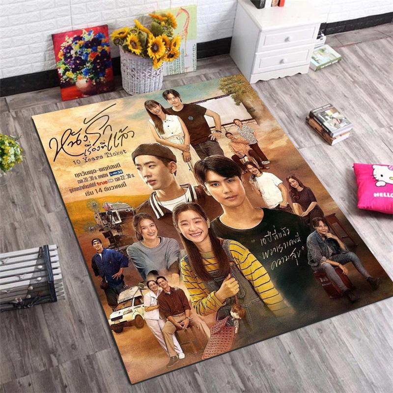 Thai Drama Movie Character Poster Print Area Pop Culture Non‑Slip Rectangular Floor Mat Game Room Living Bedroom Home Decor Rug