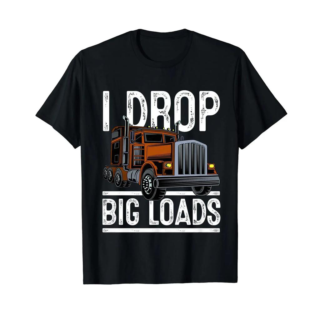 Truck Trucker T Shirt Vintage Homme Soft Casual Slightly Top For Everyday Wear Comfortable Streetwear Versatile