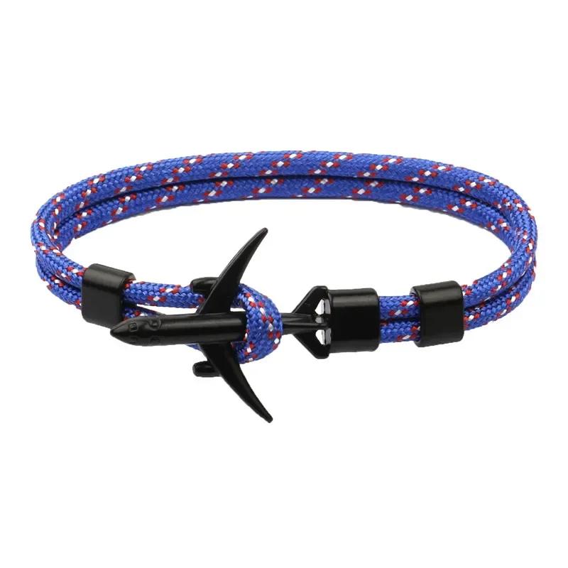 Summer Hot Boeing Airplane Anchor Bracelet Men Nylon Rope Chain Charm Bracelets For Women Survival Aviation Style Sport Bracelet