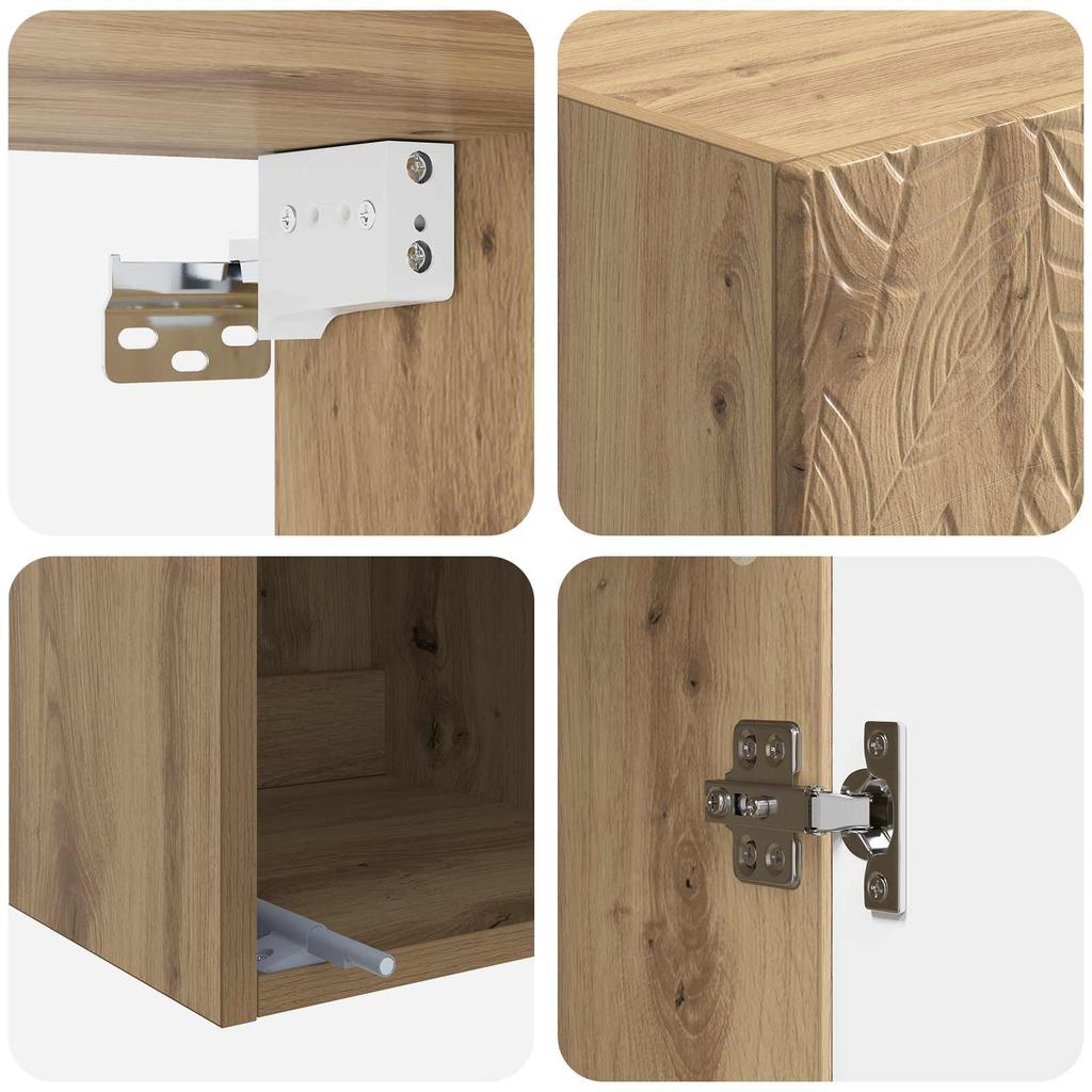 Wall Mounted Cabinet Artisan Oak 33 x 34.5 x 90 cm Particleboard