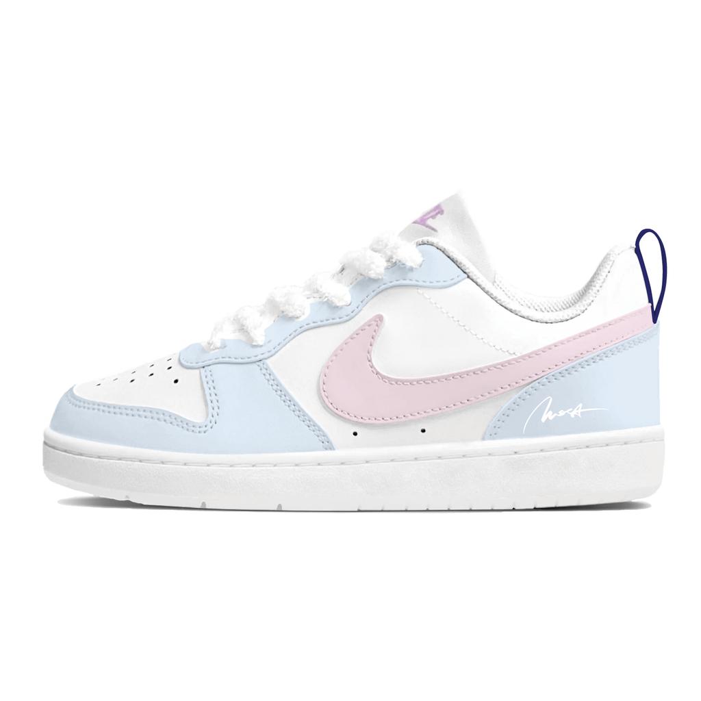 Nike Court Borough Maris Sal Gummis Low-Top Skateboard-Schuhe Damen Blau Rosa FV8120-141(Team1121-)