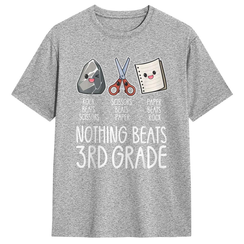 Nothing Beats 3rd Grade Funny Back To School T-Shirt Men Y2K Fun T Shirts Beach Breathable Hip Hop Tees Printed Big Size Tops