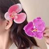 Sweet Butterfly Orchid Hair Clip Pearl Artificial Flower Hairpin Seaside Vacation Side Bangs Clip Women Wedding Hair Accessories