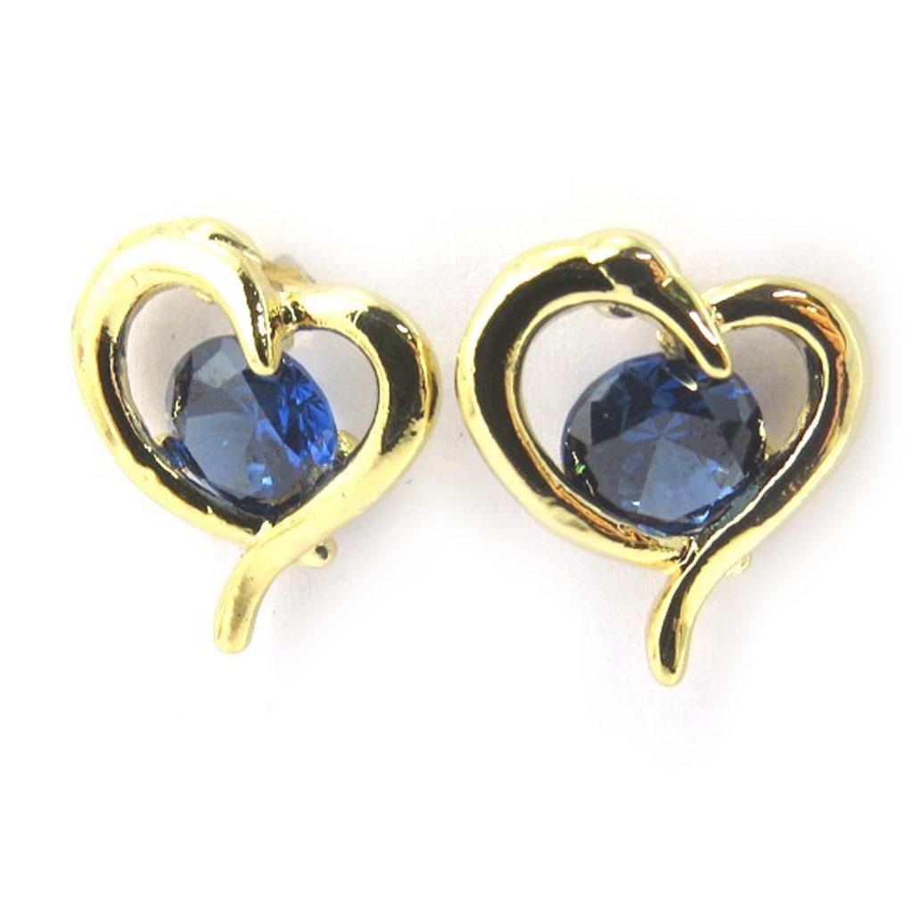 Les Trésors De Lily [M6458] - Golden Blue 'Love' Designer Earrings