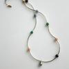 Color Stone Wave Necklace