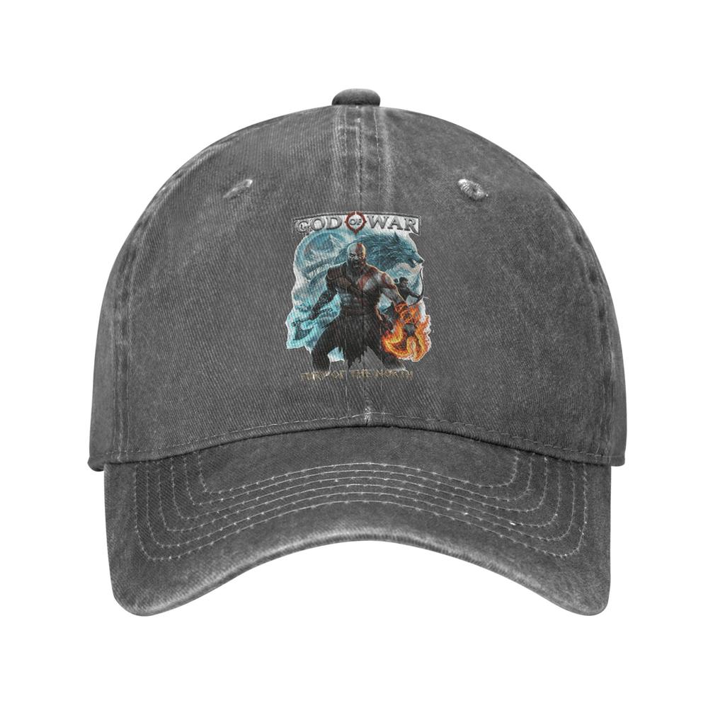 Kratos Warrior God of War Baseball Cap Casual Distressed Denim Sun Cap for Men Women Outdoor Activities Adjustable Caps Hat