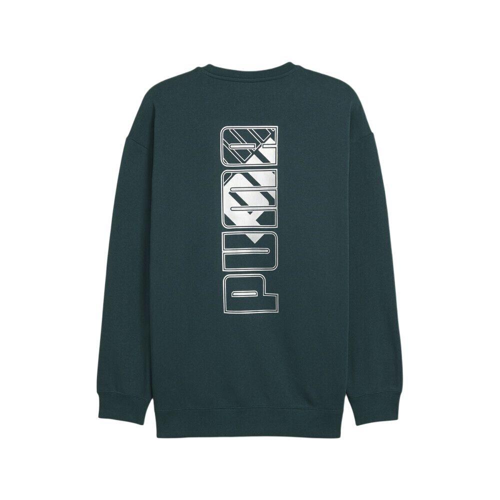 PUMA Sweatshirts Men's Green Crew Neck Moderate 634675-75