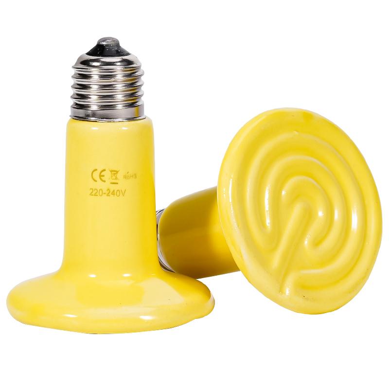 Lampe chauffante céramique pour animaux de compagnie Ampoule chauffante infrarouge lointain Lampe thermique pour couveuse d'animaux 220V 25W 50W 75W 100W 150W 200W Lampe pour volaille