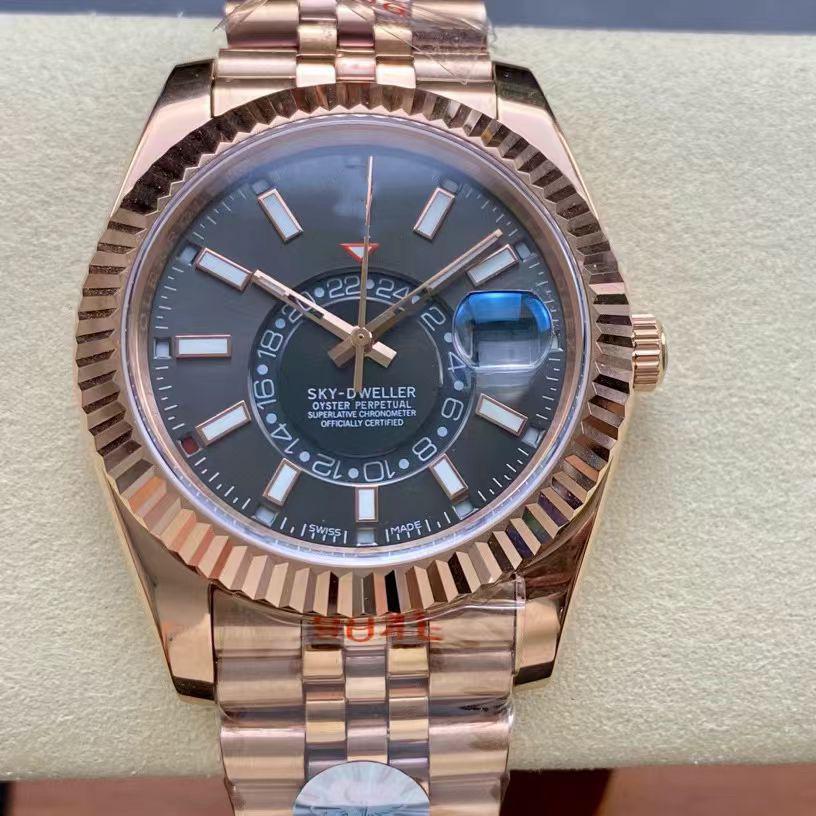 Laojia Tianxingzhe Men's Classic Dual Time Automatic Watch with Five-Bead Strap