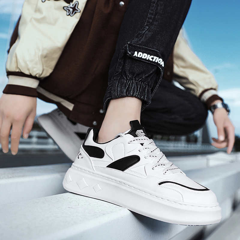 Fashion White Thick Bottom White Shoes Woman Heel Fashion Shoes Woman Shoes Woman Wide Heel Sneakers Sport Super Deals Model