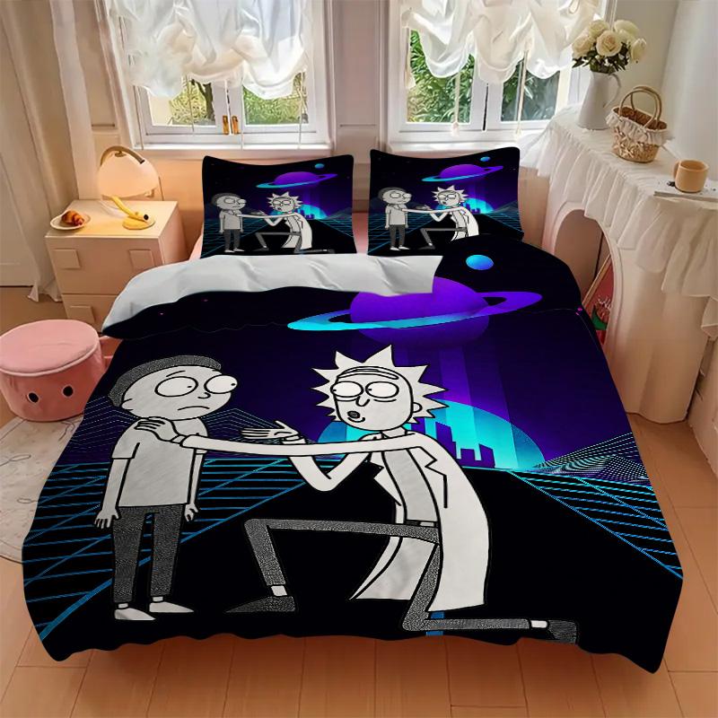 Space Adventure Friendship Print 3Pcs Bedding Setduvet Cover With 2 Bedropillowcase Home Birthday Gift
