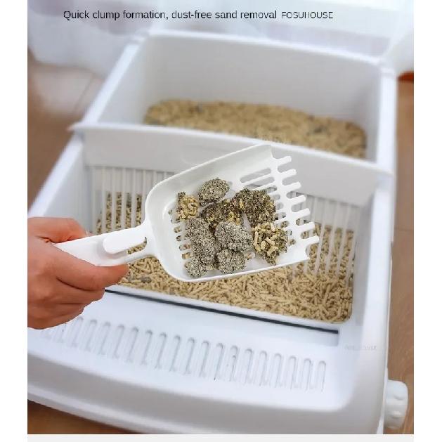 Semi-automatic Cat Litter Box Drawer Type Splash-proof Enclosed Tray Deodorizing Training Sandbox Pets Supplies Auto Cleaning