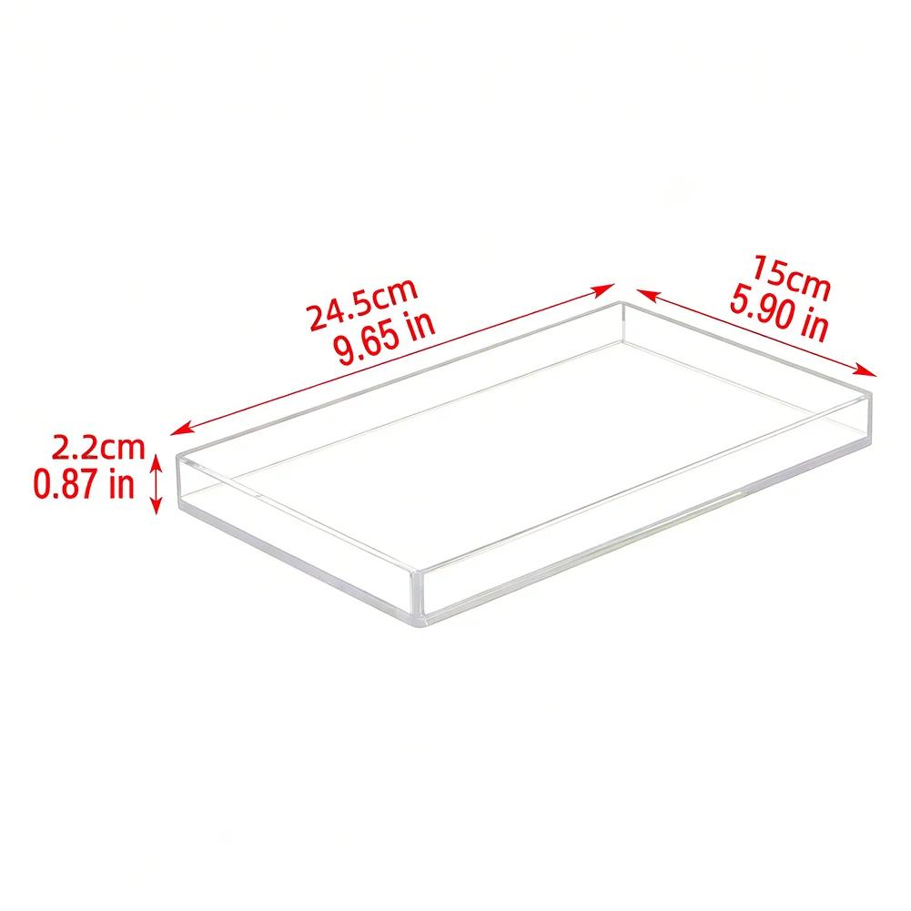 Clear Acrylic Bathroom Organizer Tray Handmade For Counter Storage Toiletries Toothpaste Toothbrush Holder And Cotton Pads