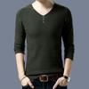 New V-neck Men's Sweater Korean Style Men's Sweater Button Bark Men's Sweater Slim Base Shirt Top