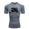 High Elasticity Men Sports T-shirt Training Gym Jogging Running Workout Compression Rashgard Tops Short Sleeve Sweat Absorbing Tight Fit