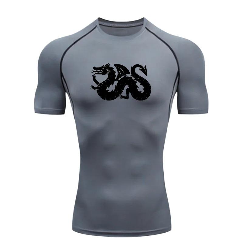 High Elasticity Men Sports T-shirt Training Gym Jogging Running Workout Compression Rashgard Tops Short Sleeve Sweat Absorbing Tight Fit