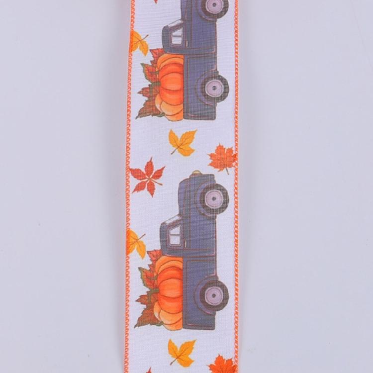 Harvest Ribbon for Gift Wrapping Ribbons for Crafts Wreaths with Yellow Pumpkin Maple Hair Bows Party Home Decors