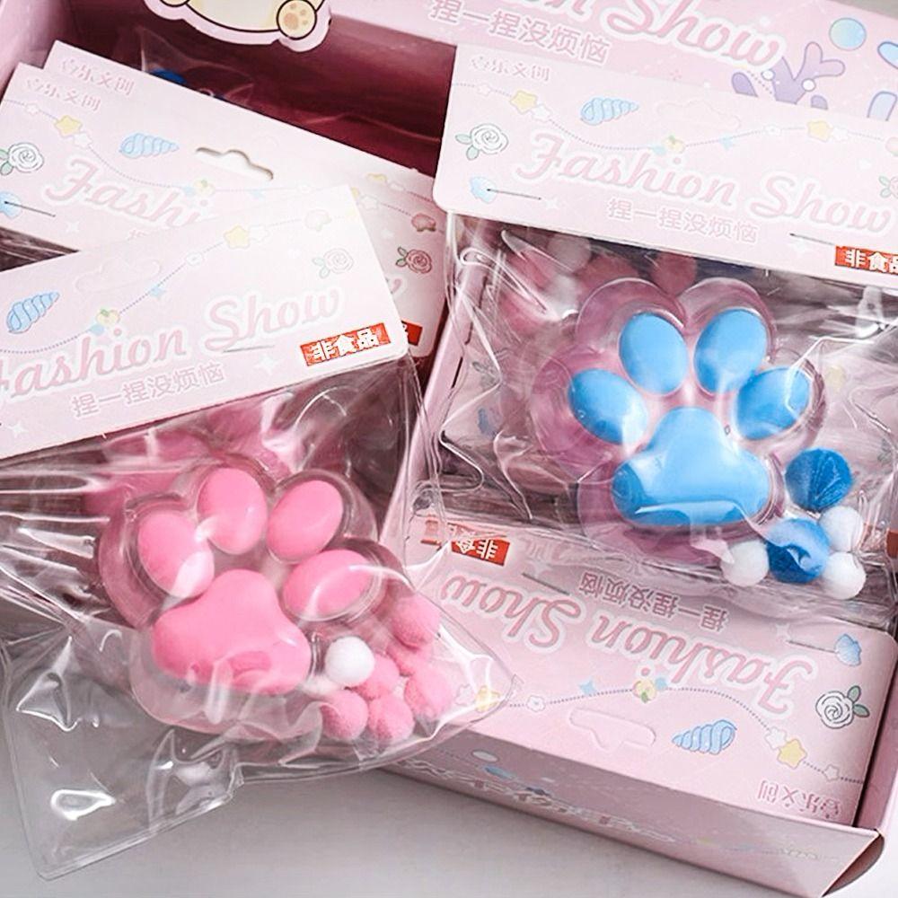 

Blingbling Pinch Toy Cat Paw Sensory Toy Kawaii Squeeze Toy Kids Transprent