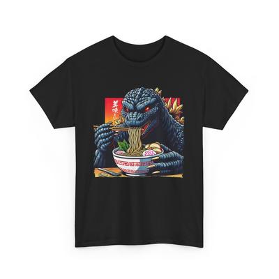 Maglietta Godzilla Mangia Ramen, Mostro Giapponese, Maglietta Film Giapponese Vintage