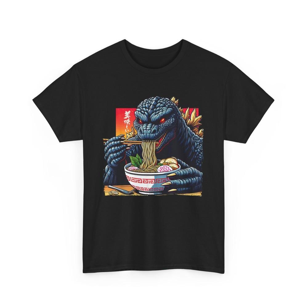 

Godzilla Eating Ramen T-Shirt, Japanese Monster, Vintage Japanese Film T-Shirt XL